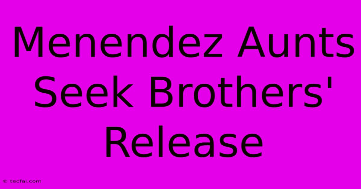 Menendez Aunts Seek Brothers' Release