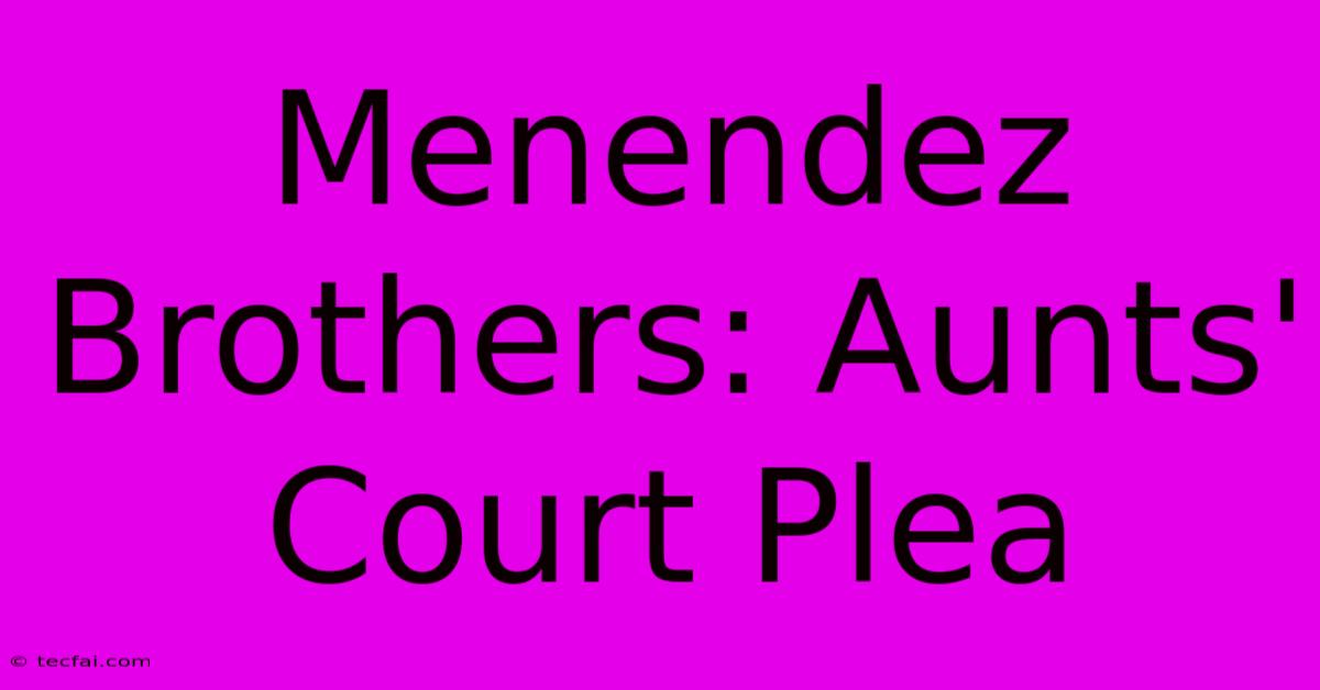 Menendez Brothers: Aunts' Court Plea