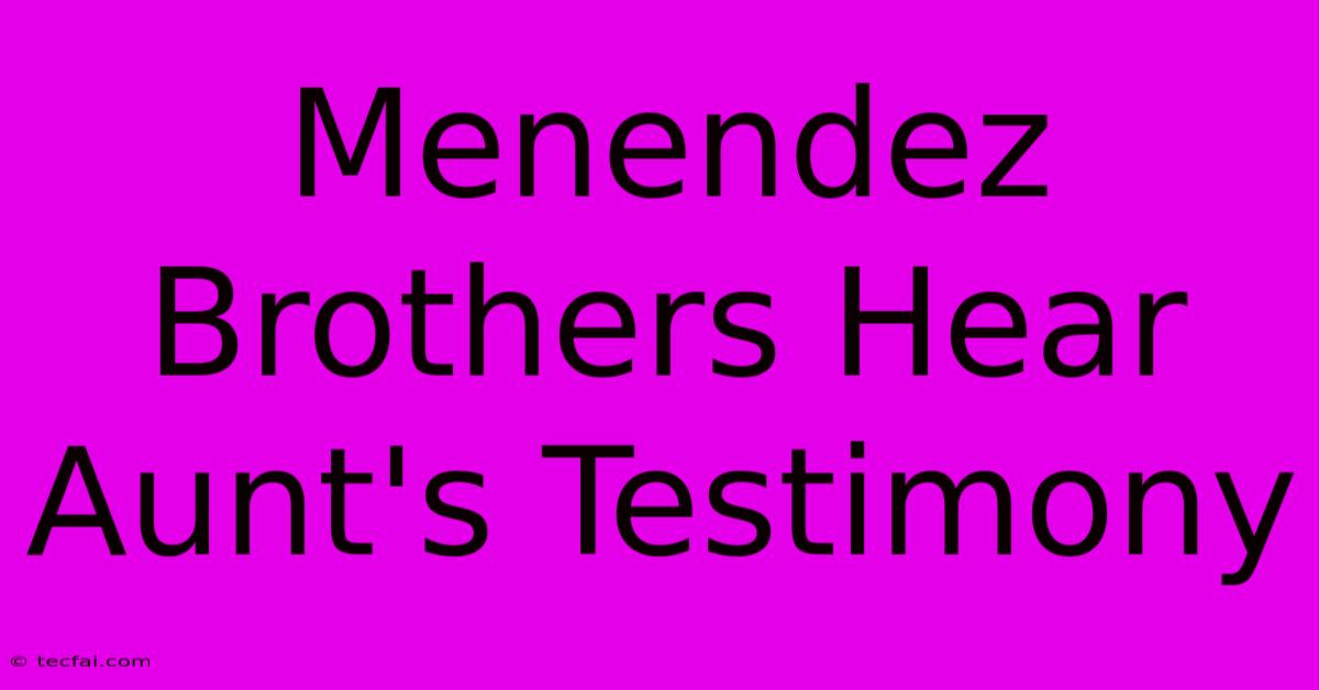 Menendez Brothers Hear Aunt's Testimony