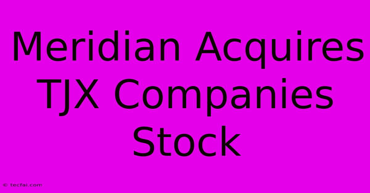 Meridian Acquires TJX Companies Stock