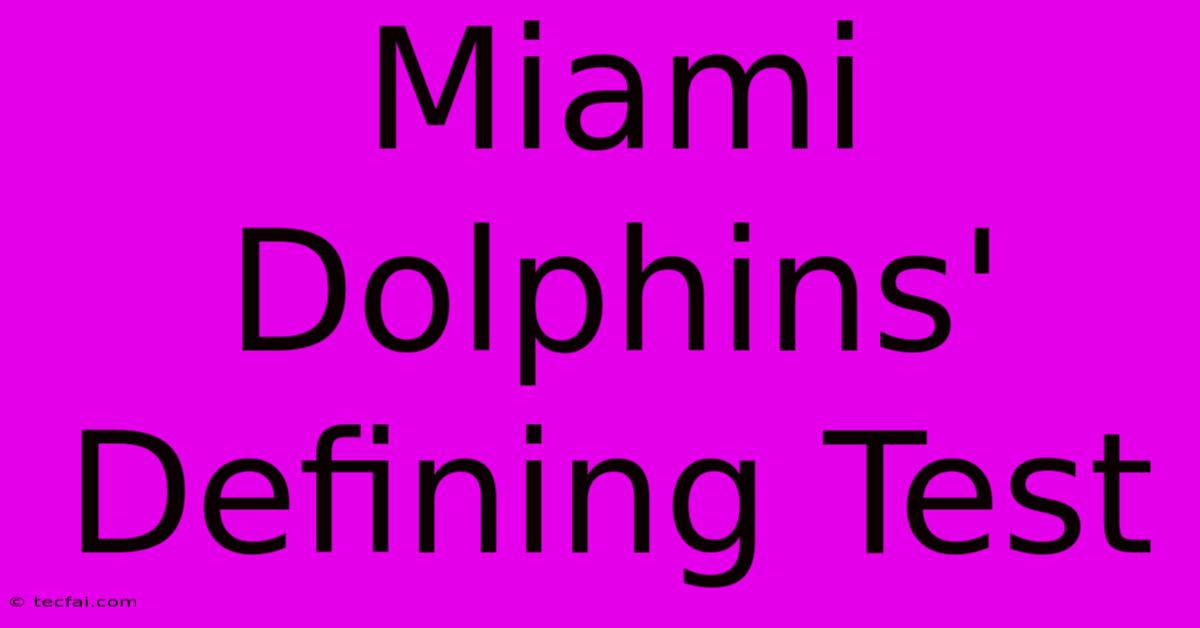 Miami Dolphins' Defining Test