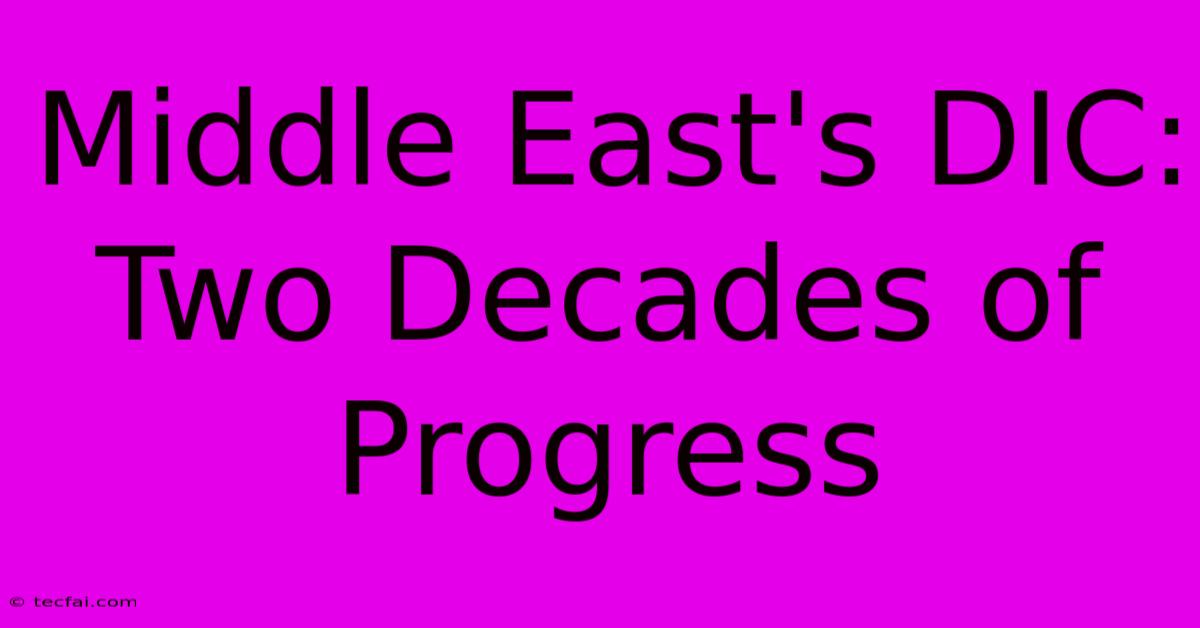 Middle East's DIC: Two Decades Of Progress