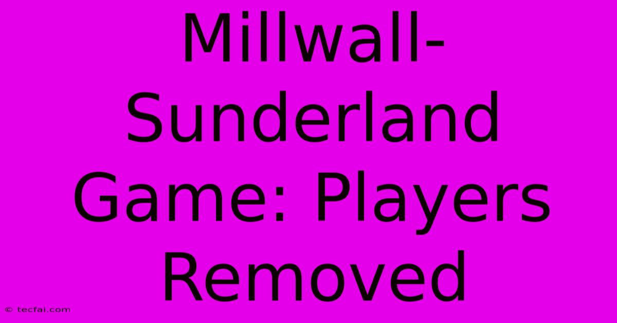 Millwall-Sunderland Game: Players Removed