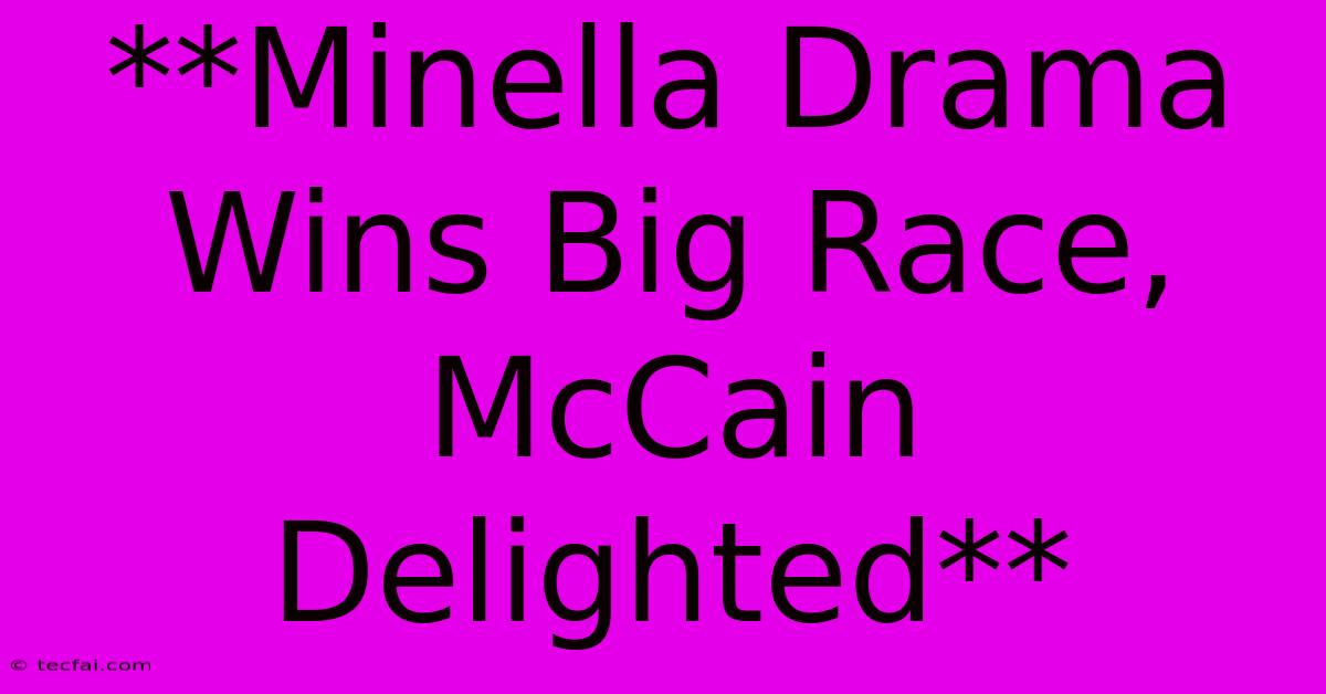 **Minella Drama Wins Big Race, McCain Delighted**