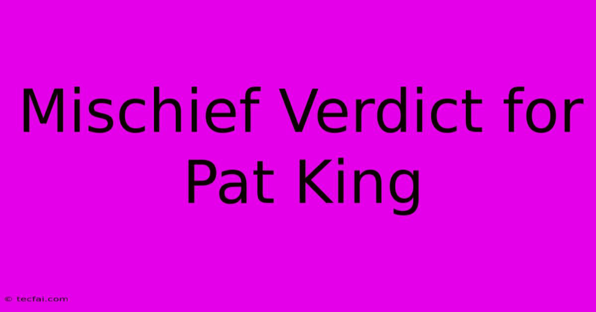 Mischief Verdict For Pat King