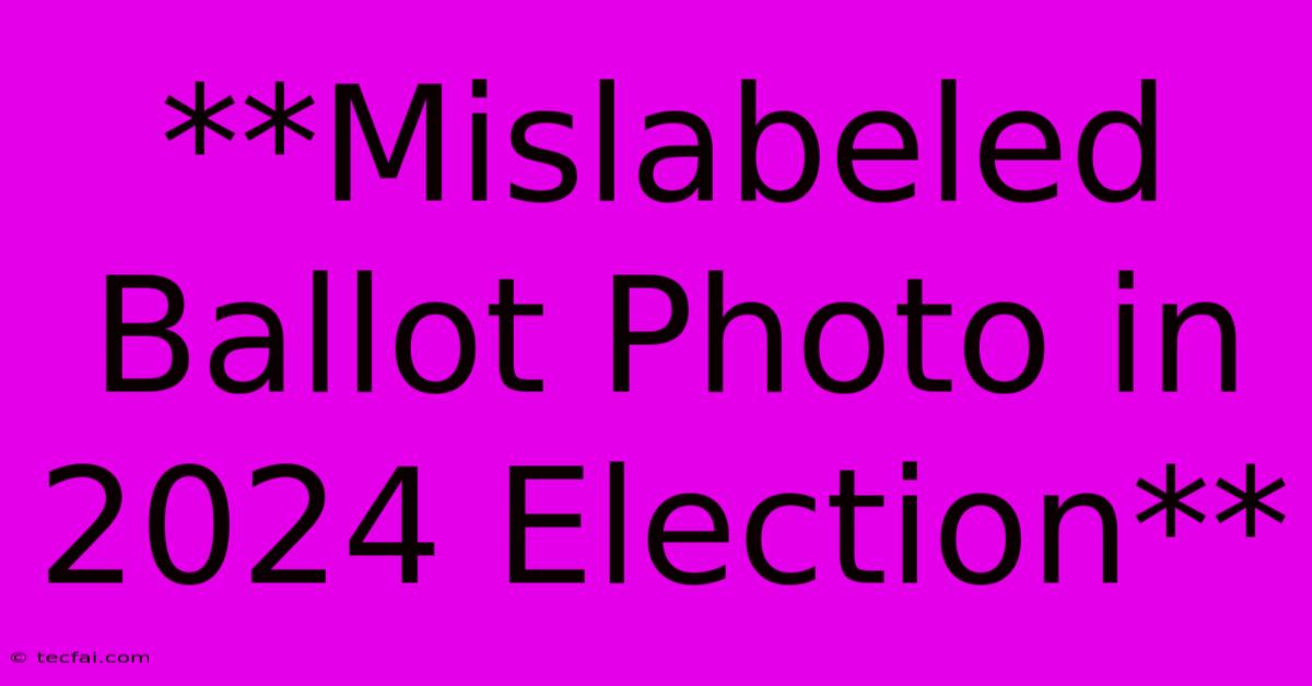 **Mislabeled Ballot Photo In 2024 Election**