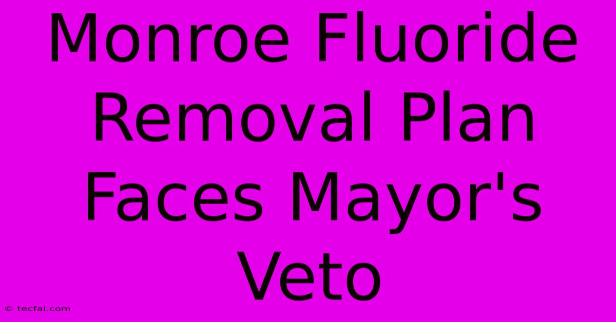 Monroe Fluoride Removal Plan Faces Mayor's Veto