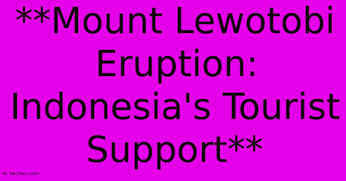 **Mount Lewotobi Eruption: Indonesia's Tourist Support**