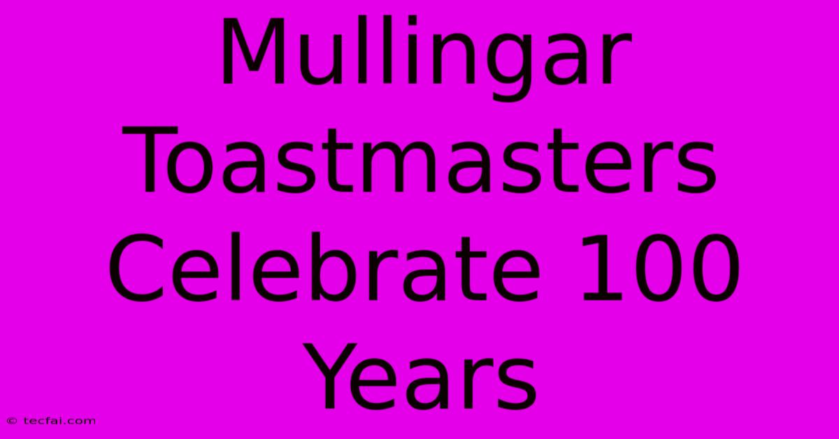 Mullingar Toastmasters Celebrate 100 Years