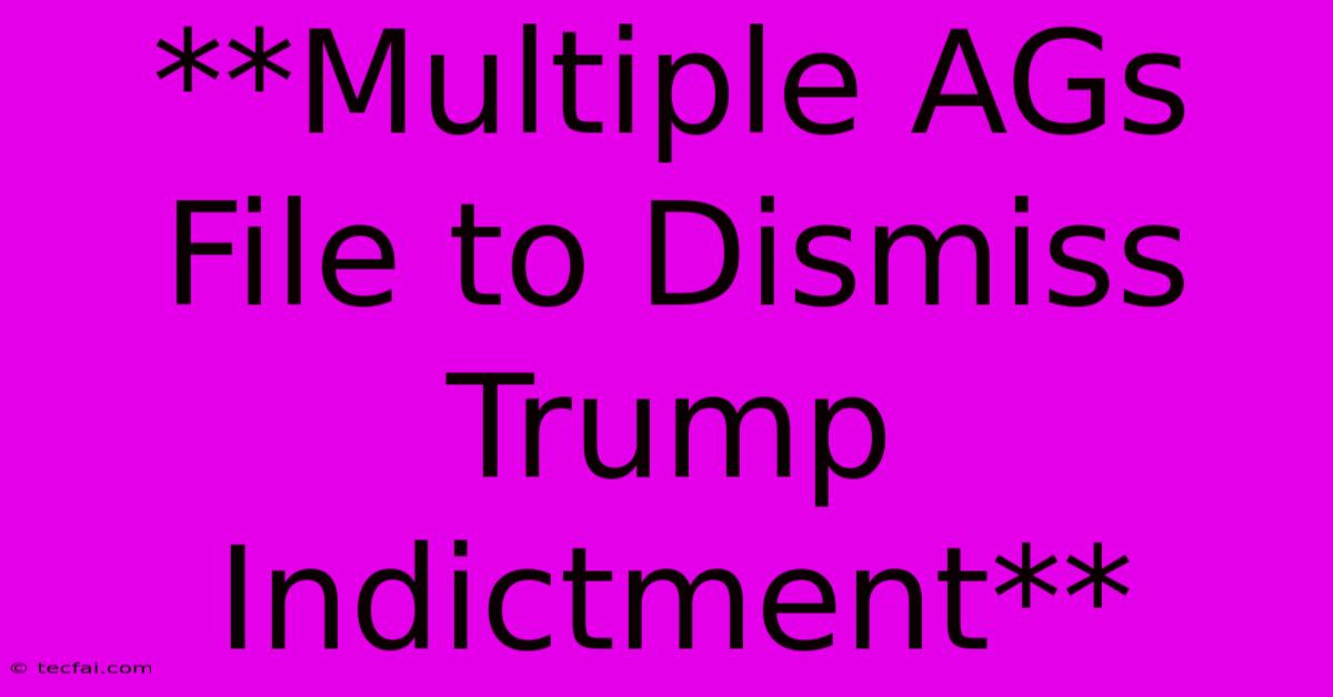 **Multiple AGs File To Dismiss Trump Indictment**