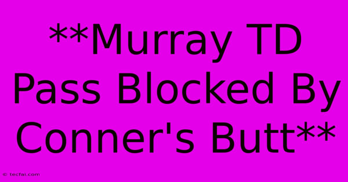 **Murray TD Pass Blocked By Conner's Butt**