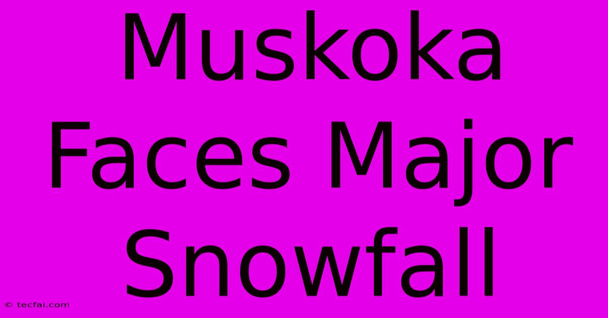 Muskoka Faces Major Snowfall