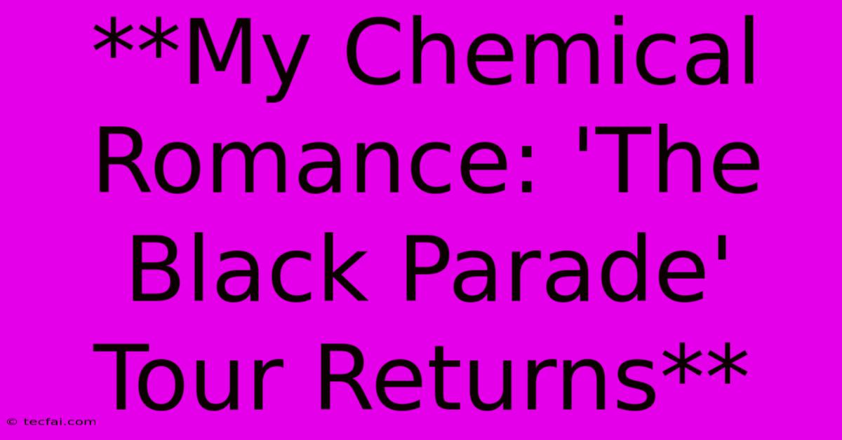 **My Chemical Romance: 'The Black Parade' Tour Returns**