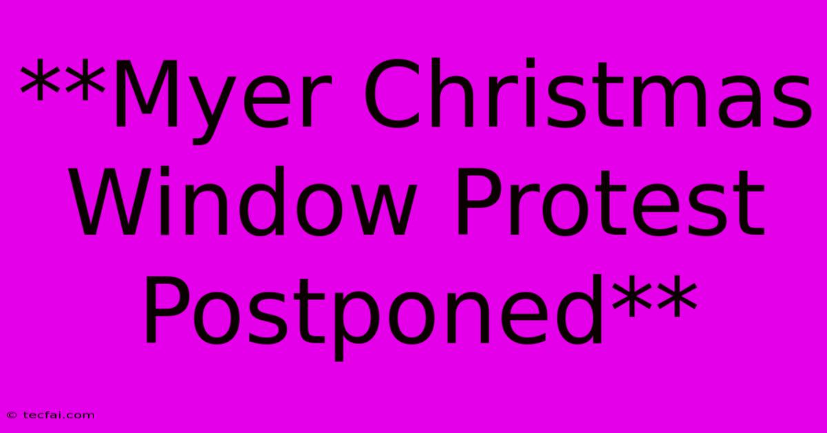 **Myer Christmas Window Protest Postponed**