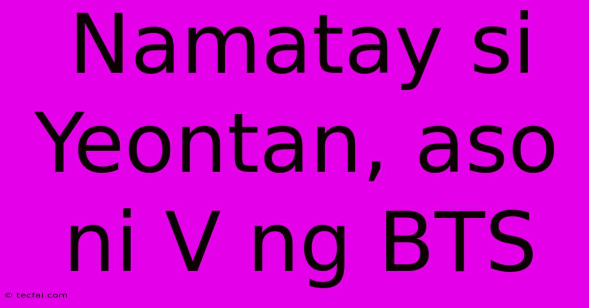 Namatay Si Yeontan, Aso Ni V Ng BTS