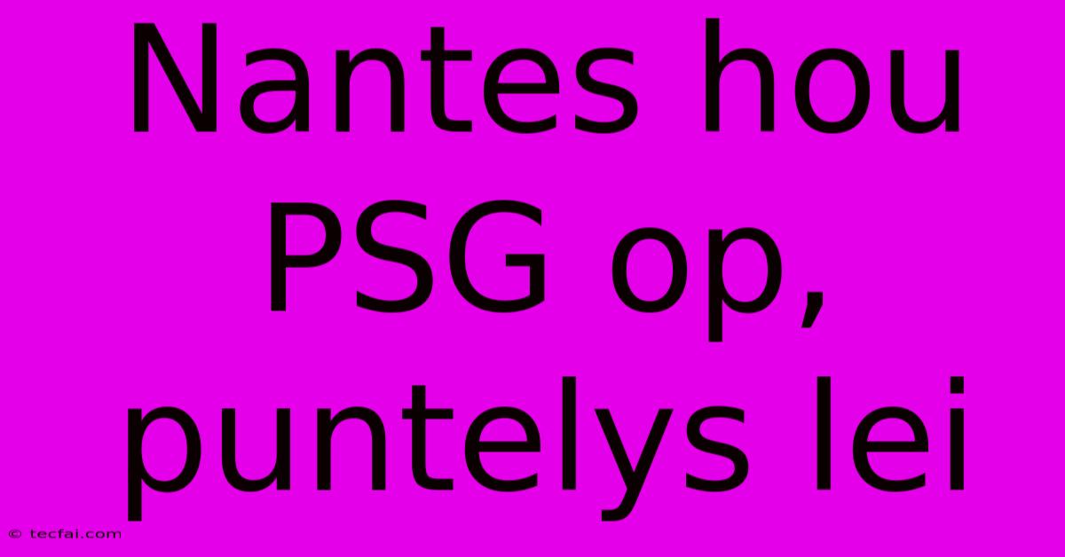 Nantes Hou PSG Op, Puntelys Lei