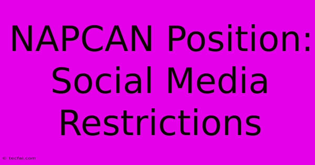 NAPCAN Position: Social Media Restrictions