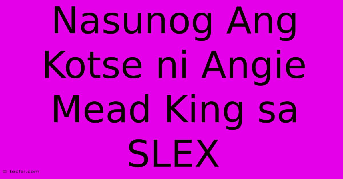 Nasunog Ang Kotse Ni Angie Mead King Sa SLEX