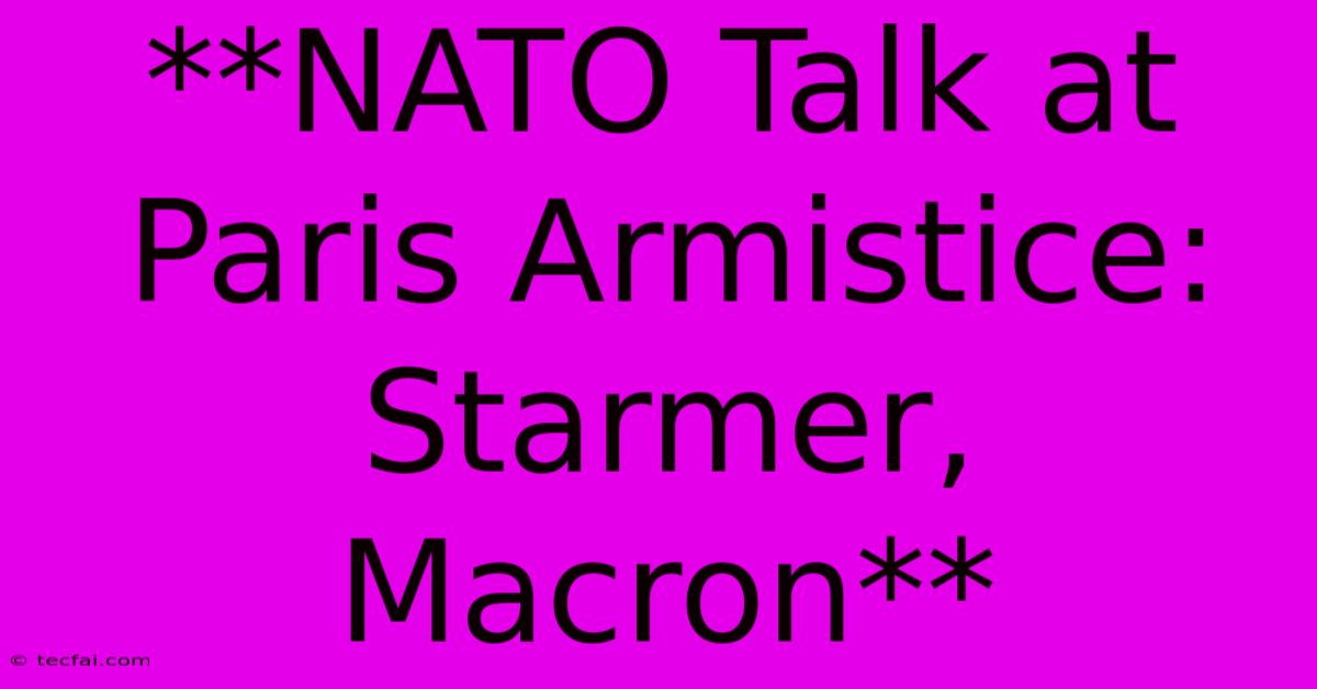 **NATO Talk At Paris Armistice: Starmer, Macron**