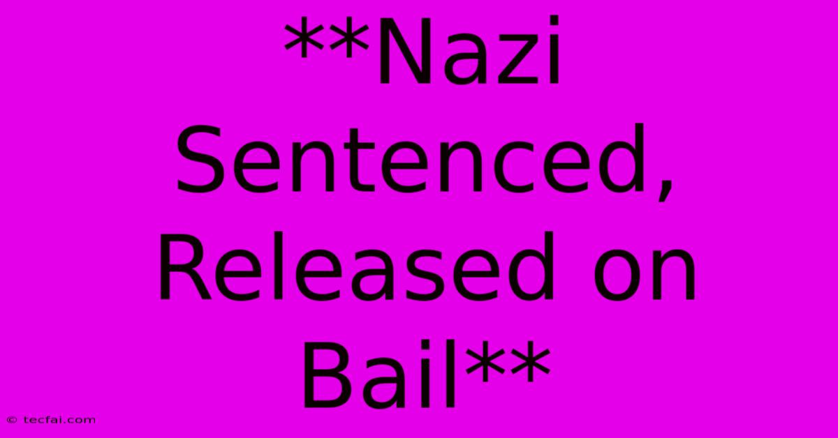 **Nazi Sentenced, Released On Bail**