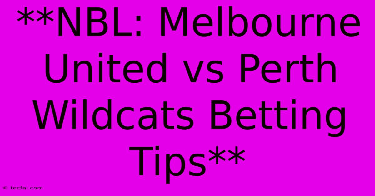 **NBL: Melbourne United Vs Perth Wildcats Betting Tips**