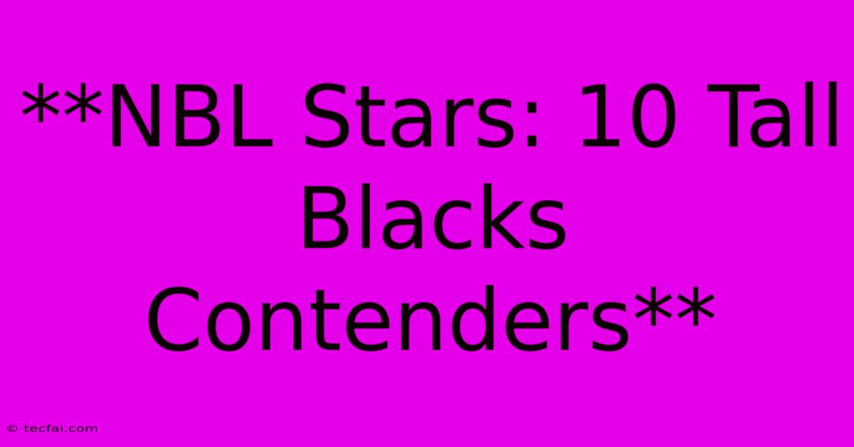 **NBL Stars: 10 Tall Blacks Contenders**