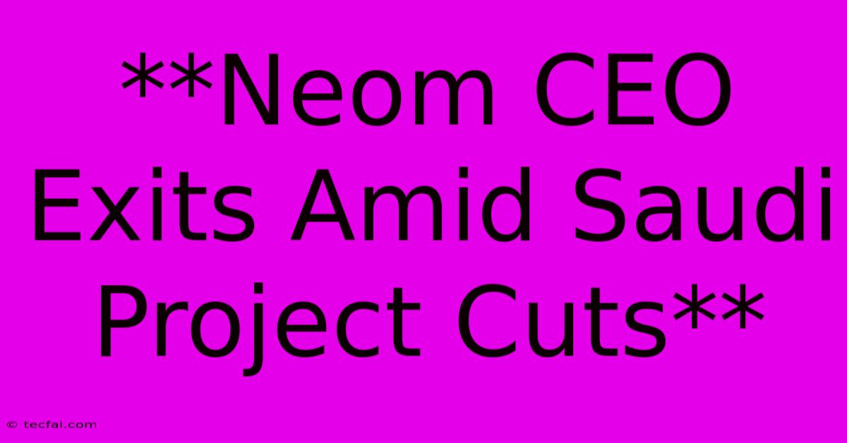 **Neom CEO Exits Amid Saudi Project Cuts** 