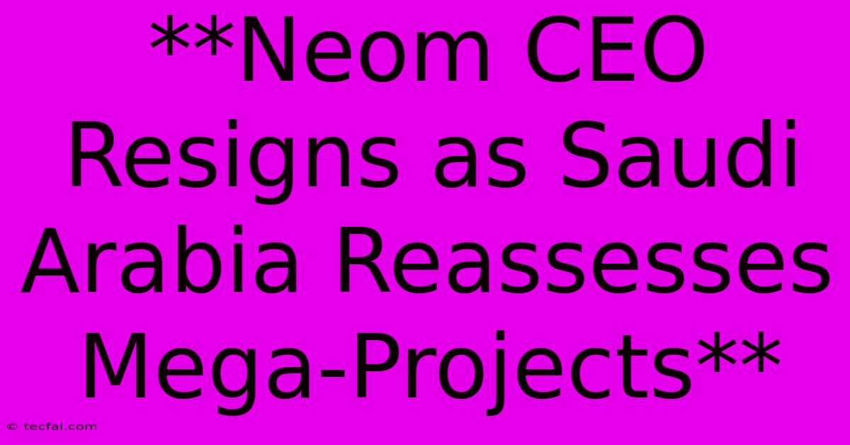 **Neom CEO Resigns As Saudi Arabia Reassesses Mega-Projects**