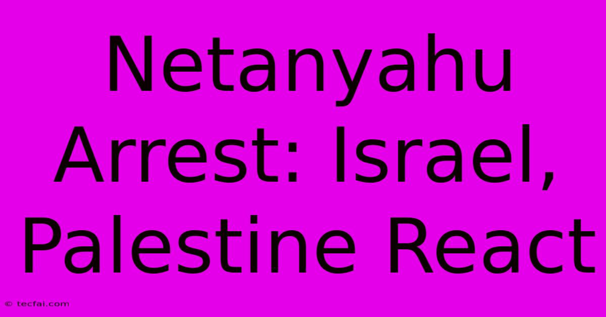 Netanyahu Arrest: Israel, Palestine React