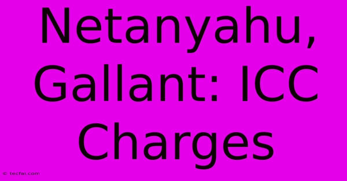 Netanyahu, Gallant: ICC Charges