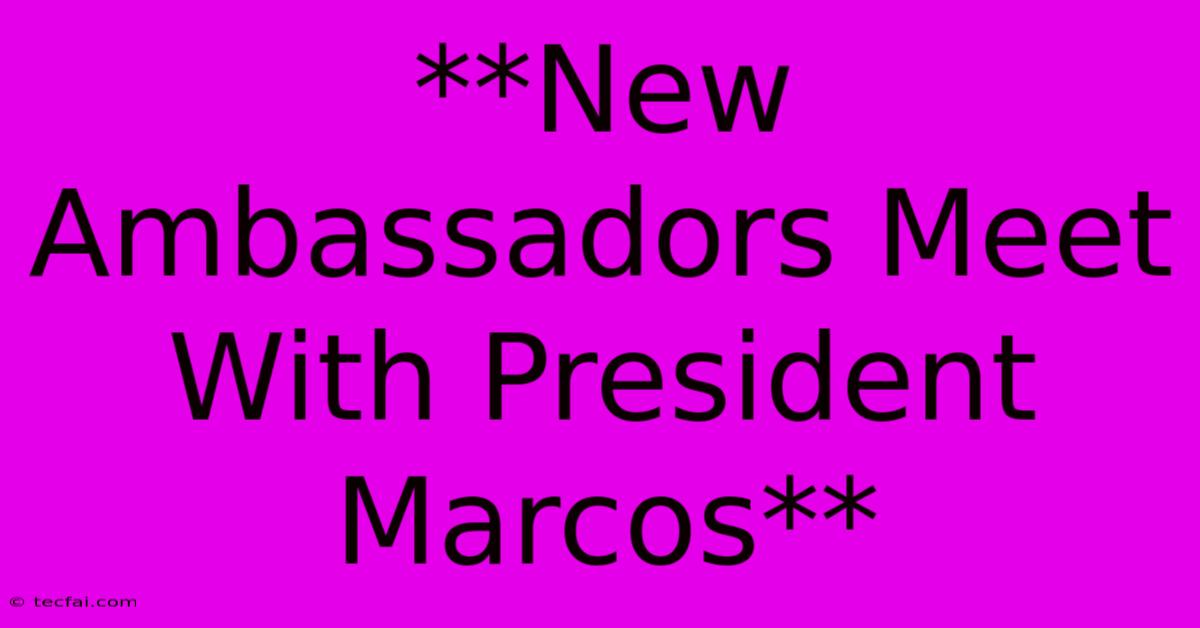 **New Ambassadors Meet With President Marcos** 