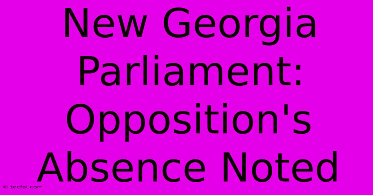 New Georgia Parliament: Opposition's Absence Noted