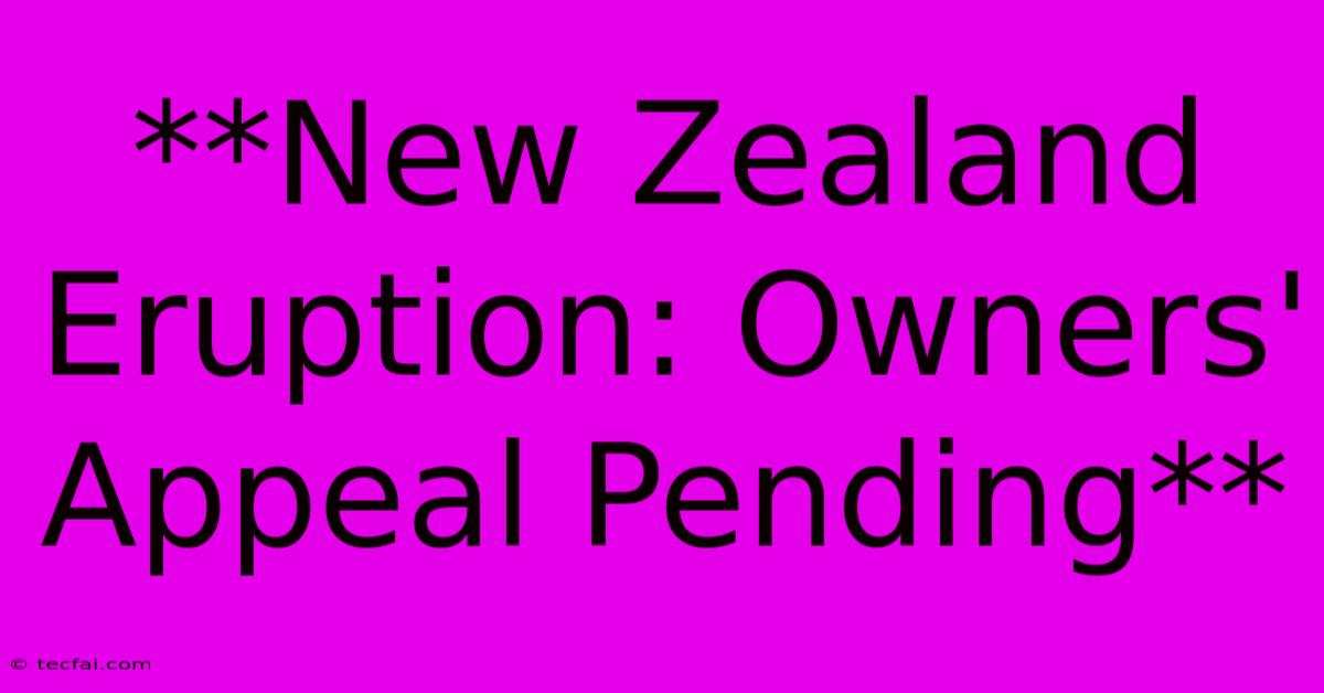 **New Zealand Eruption: Owners' Appeal Pending**