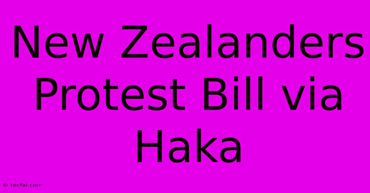 New Zealanders Protest Bill Via Haka