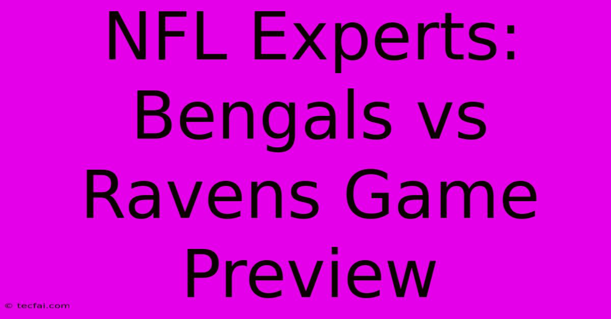 NFL Experts: Bengals Vs Ravens Game Preview