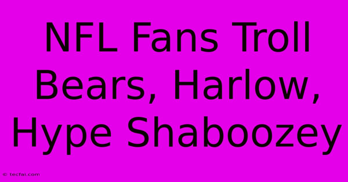 NFL Fans Troll Bears, Harlow, Hype Shaboozey