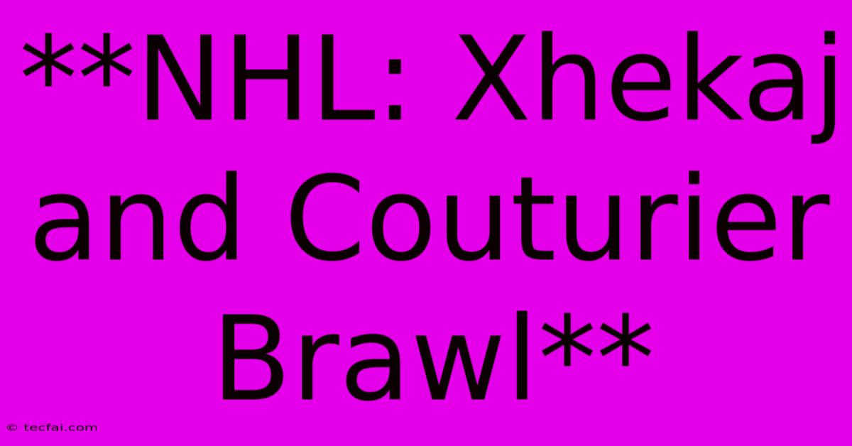 **NHL: Xhekaj And Couturier Brawl**