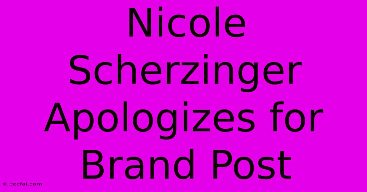 Nicole Scherzinger Apologizes For Brand Post 