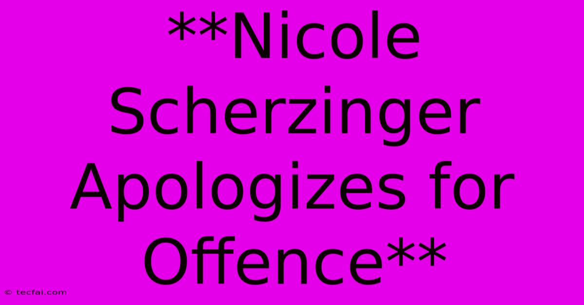 **Nicole Scherzinger Apologizes For Offence** 