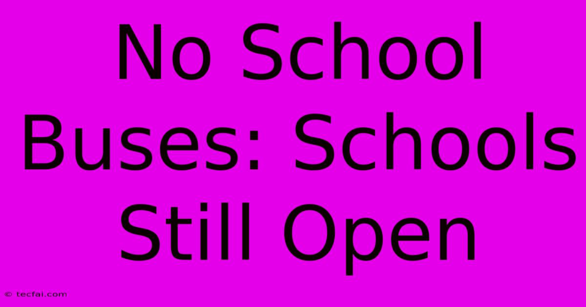 No School Buses: Schools Still Open