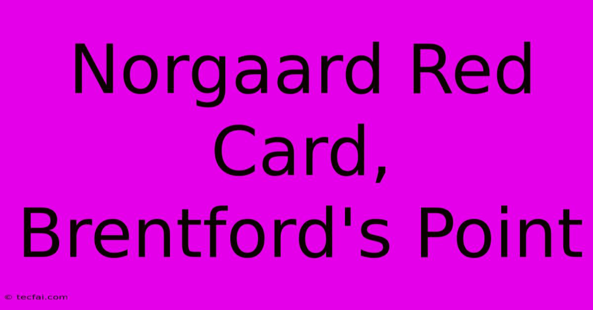 Norgaard Red Card, Brentford's Point