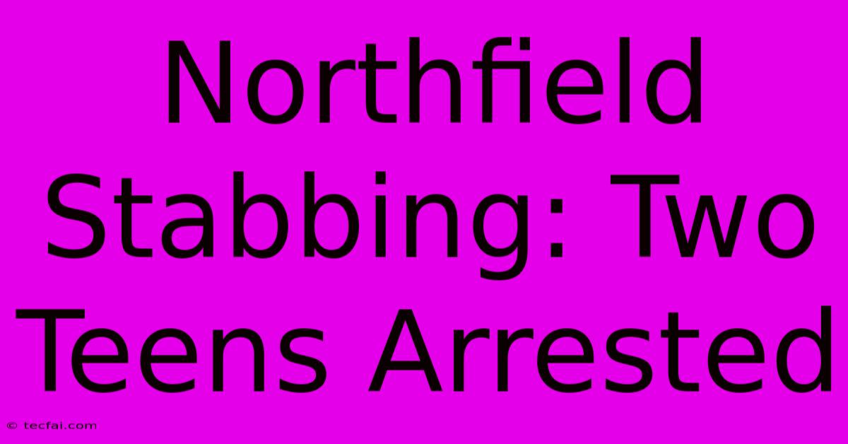 Northfield Stabbing: Two Teens Arrested