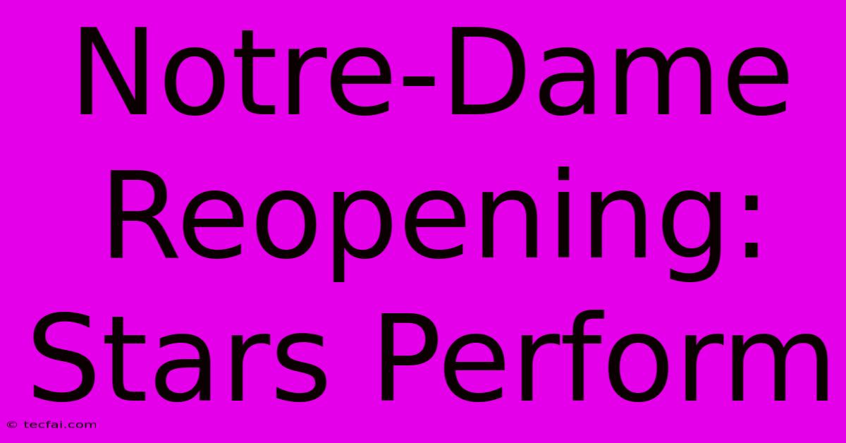 Notre-Dame Reopening: Stars Perform