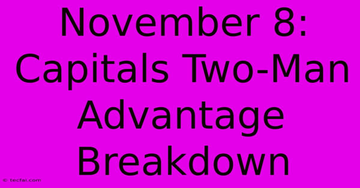 November 8: Capitals Two-Man Advantage Breakdown