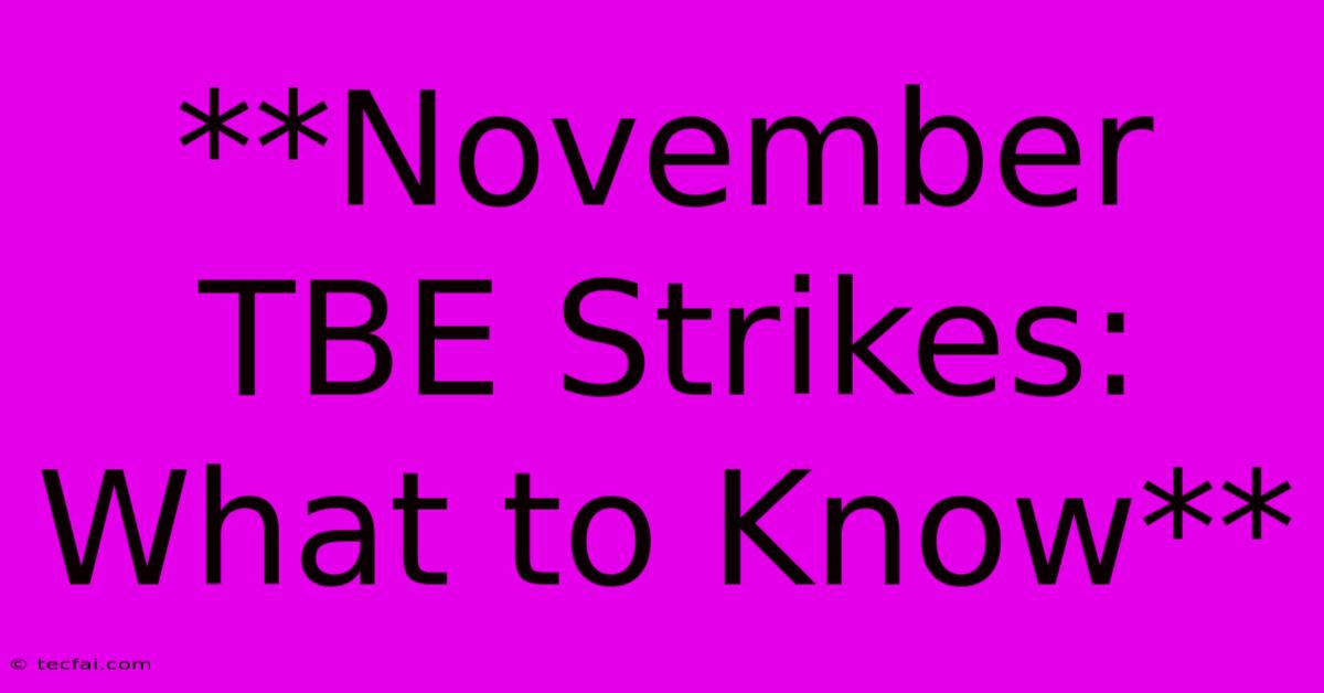 **November TBE Strikes: What To Know**