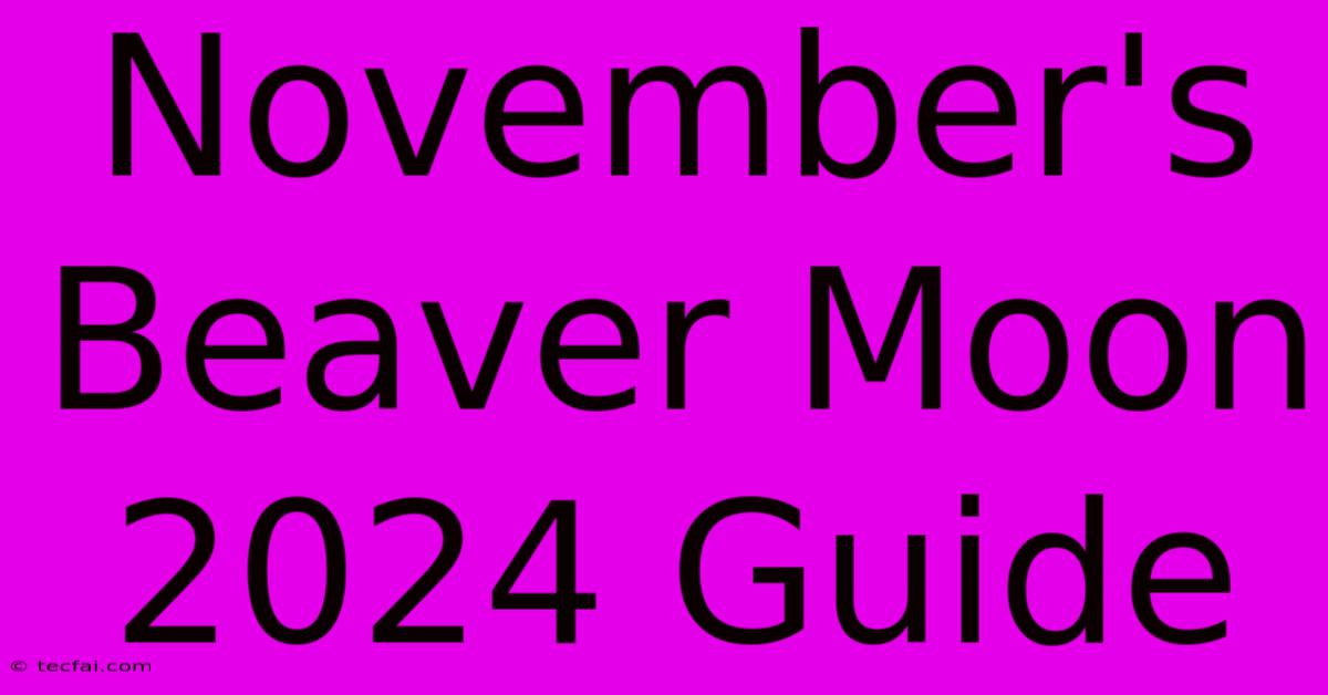 November's Beaver Moon 2024 Guide