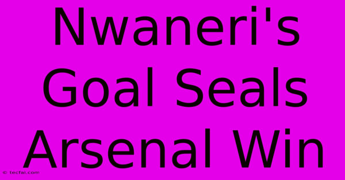 Nwaneri's Goal Seals Arsenal Win