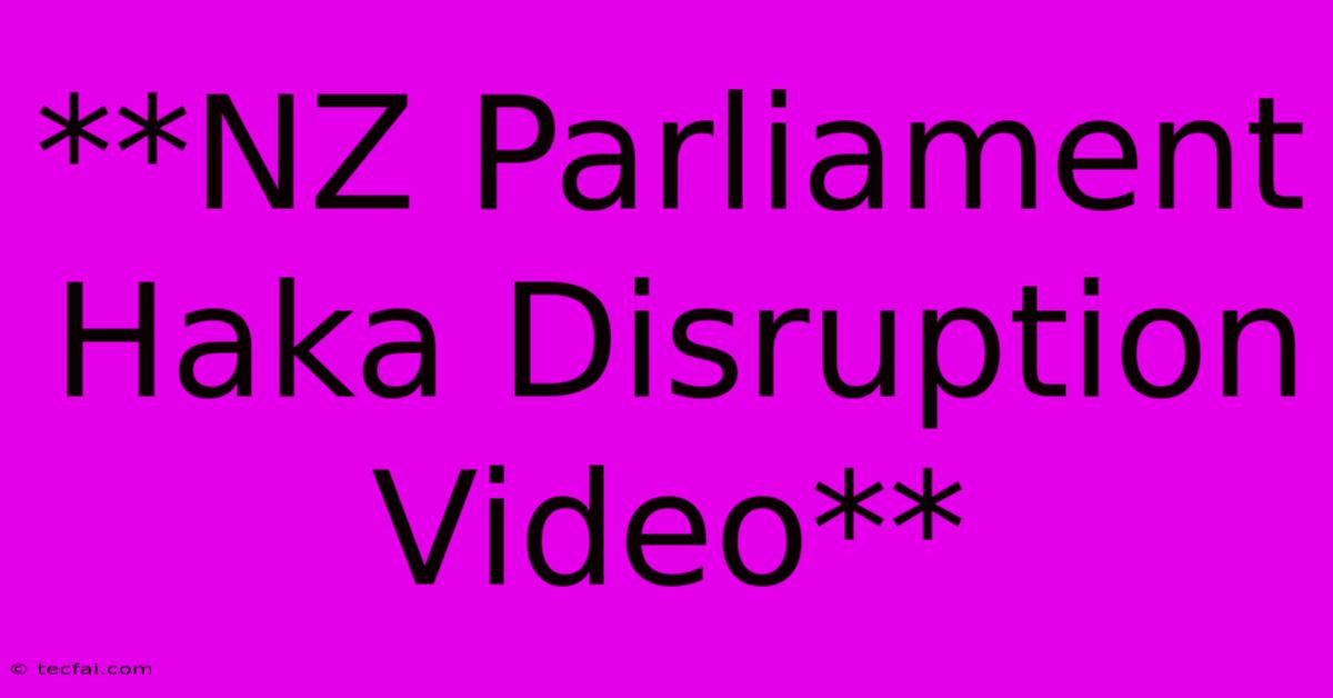 **NZ Parliament Haka Disruption Video**