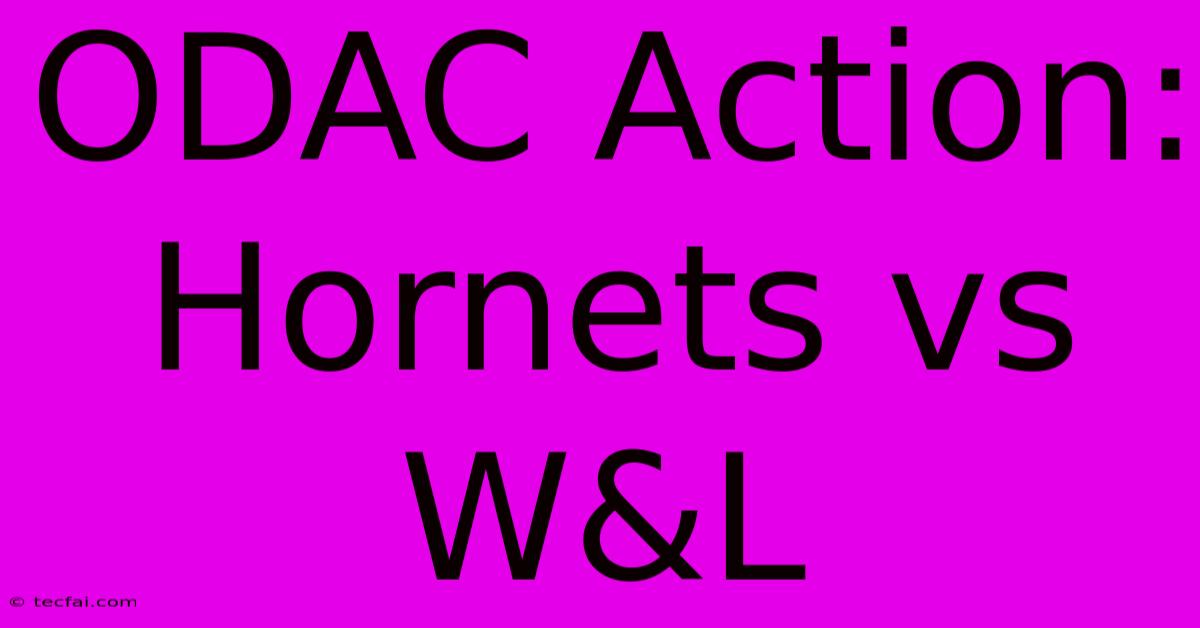 ODAC Action: Hornets Vs W&L