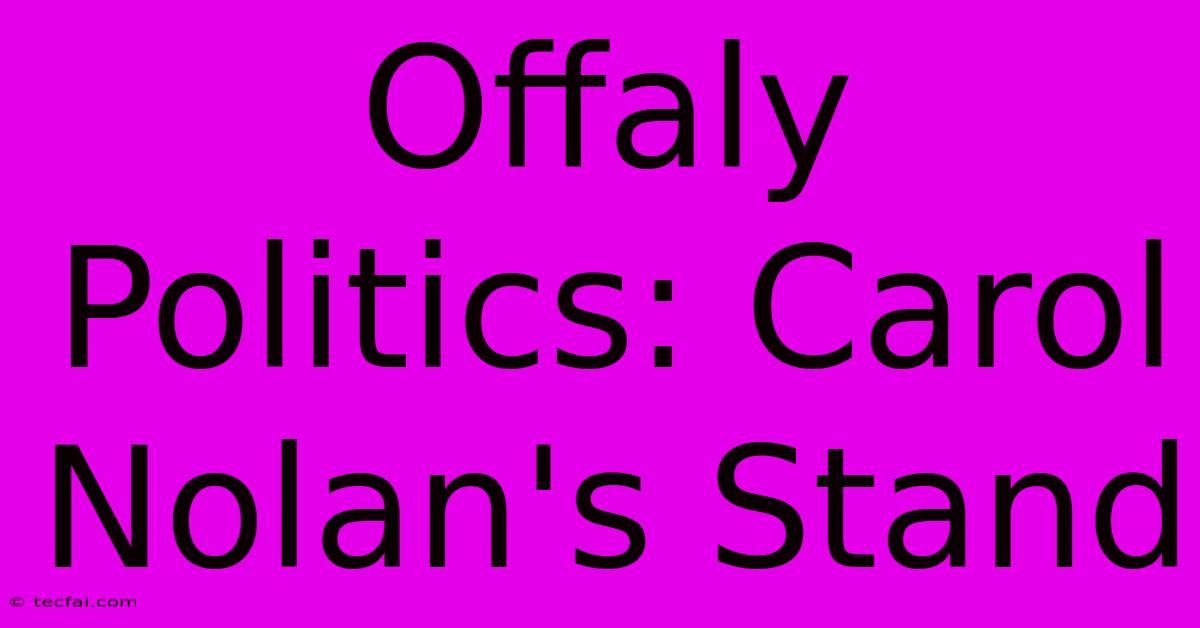 Offaly Politics: Carol Nolan's Stand